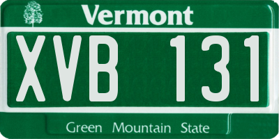 VT license plate XVB131