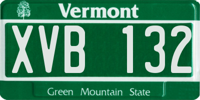 VT license plate XVB132