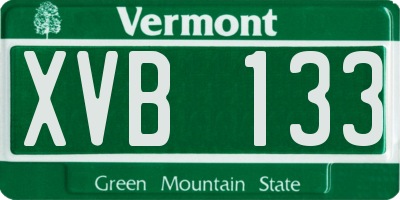 VT license plate XVB133