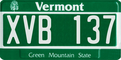 VT license plate XVB137