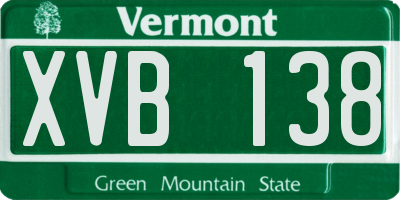 VT license plate XVB138