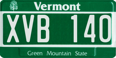 VT license plate XVB140