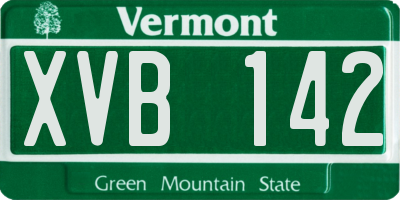 VT license plate XVB142