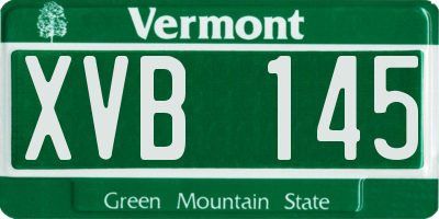 VT license plate XVB145
