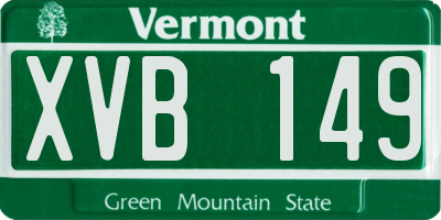VT license plate XVB149