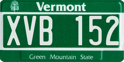VT license plate XVB152