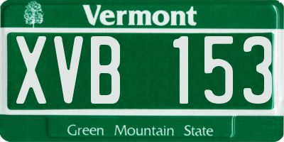 VT license plate XVB153