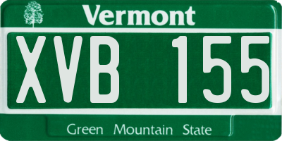 VT license plate XVB155