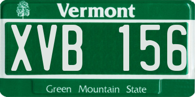 VT license plate XVB156
