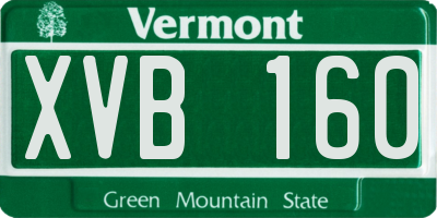 VT license plate XVB160