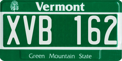 VT license plate XVB162