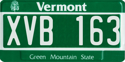 VT license plate XVB163