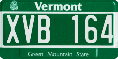 VT license plate XVB164