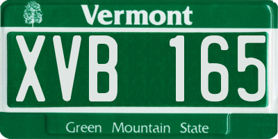 VT license plate XVB165