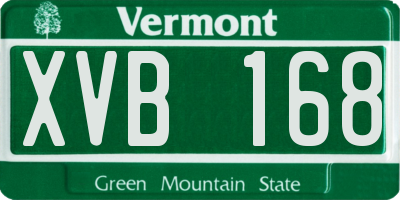 VT license plate XVB168