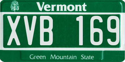 VT license plate XVB169