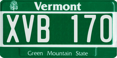 VT license plate XVB170