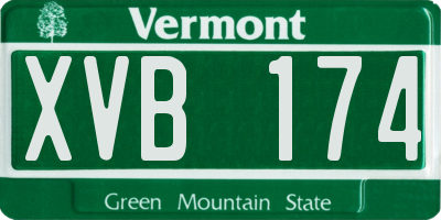 VT license plate XVB174