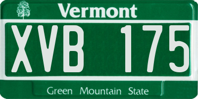 VT license plate XVB175