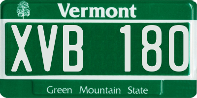VT license plate XVB180