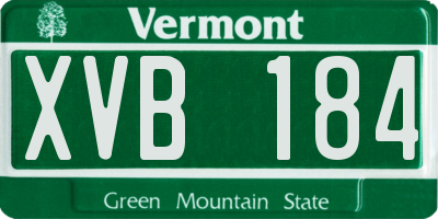 VT license plate XVB184