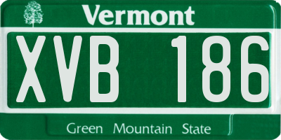 VT license plate XVB186