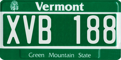 VT license plate XVB188