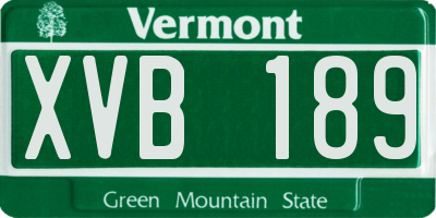 VT license plate XVB189