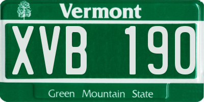 VT license plate XVB190