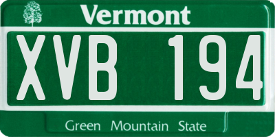 VT license plate XVB194