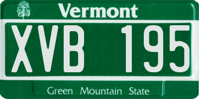 VT license plate XVB195