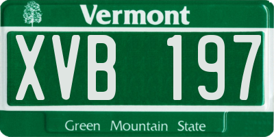 VT license plate XVB197