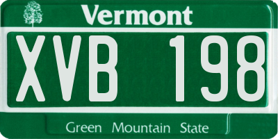 VT license plate XVB198