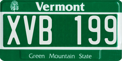 VT license plate XVB199