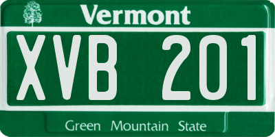 VT license plate XVB201