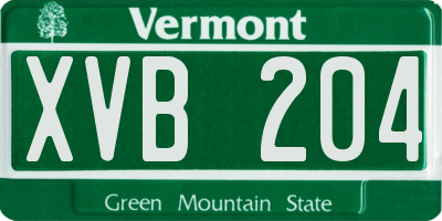 VT license plate XVB204