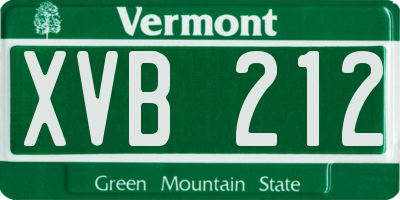 VT license plate XVB212