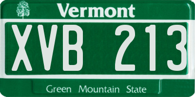 VT license plate XVB213