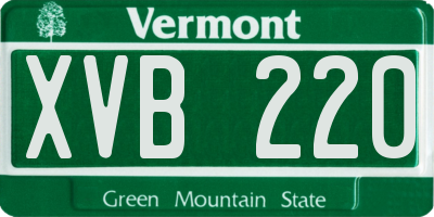 VT license plate XVB220
