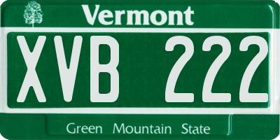 VT license plate XVB222