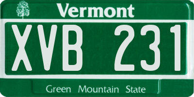 VT license plate XVB231
