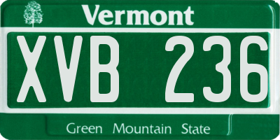 VT license plate XVB236