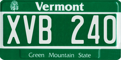 VT license plate XVB240