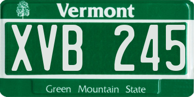 VT license plate XVB245