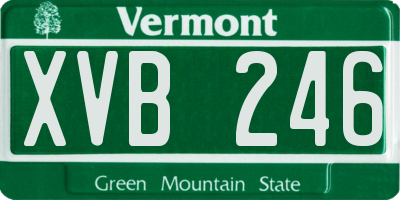 VT license plate XVB246