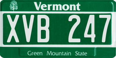 VT license plate XVB247
