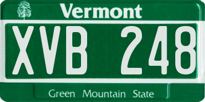 VT license plate XVB248