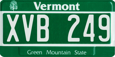 VT license plate XVB249