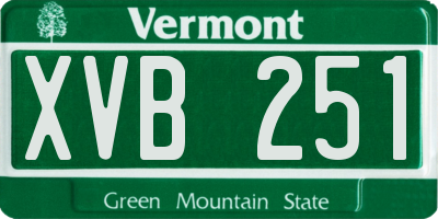 VT license plate XVB251