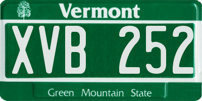 VT license plate XVB252
